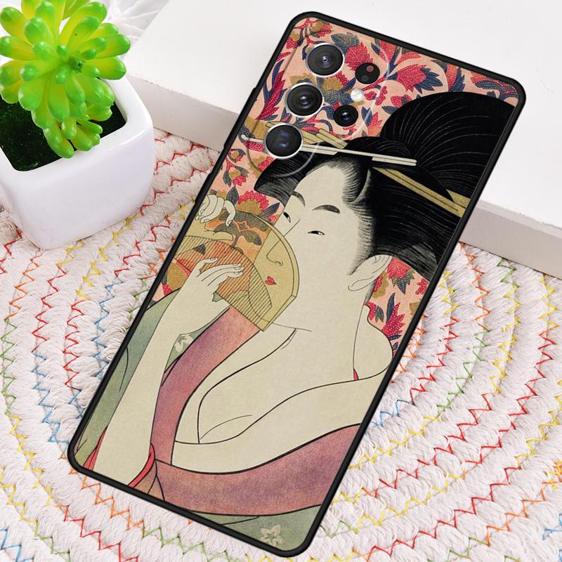 

Japanese geisha Luxury Silicone Phone Case For Samsung Galaxy note 10 pro S26 S25 S24 S23 S22 S21 Plus S25Ultra Capa Cover Galaxy S26