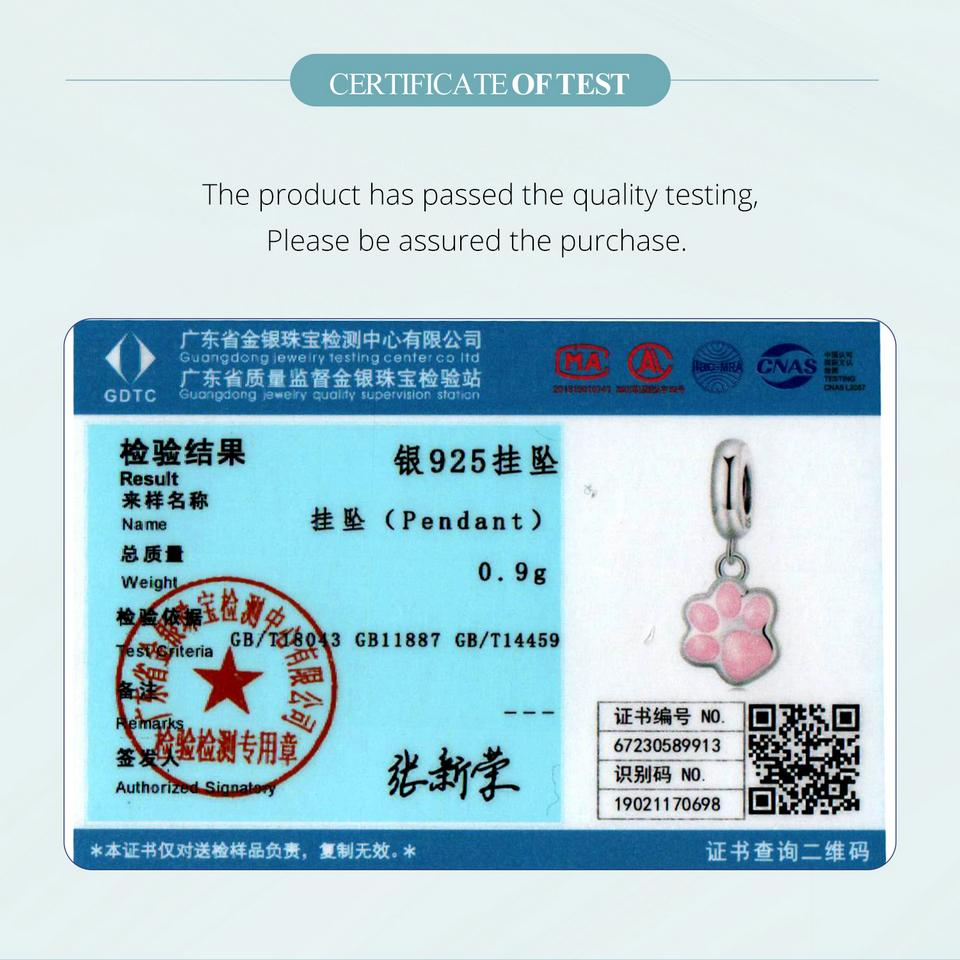 WOSTU 925 Sterling Sølv Svart Gull Mini Cat Paw Charms Anheng Dyreperle For Kvinner Fit DIY Armbånd Halskjede Smykkefremstilling