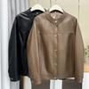 Women S Vintage Short Faux Leather Jacket Plus Size