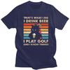 Thats What I Do I Play Golf I Drink Beer And I Know Things Funny Cat T Shirt for Men Tshirt Casual Tee Tshirts Loose Fit