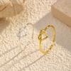 Simple Hollow Love Opening Adjustable Ring High Sense European and American Non-fading Tail Ring Jewelry Women's Jewelry
