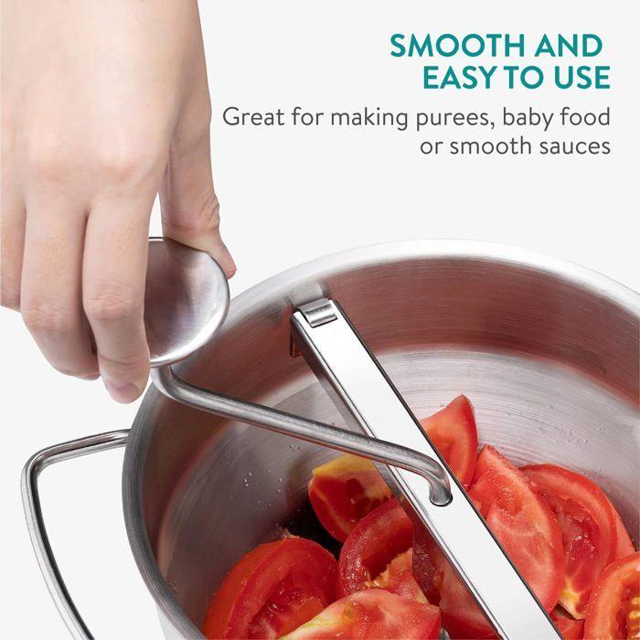 Presse-purée - navaris - 47369.02 - acier inoxydable - 3 grilles interchangeables - manuel