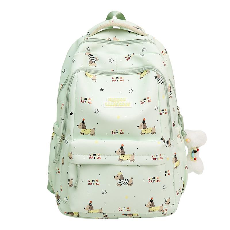 Tecknat tryck Student Skolväska Damryggsäck Stor Kapacitet Ryggsäck