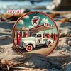 HD Tin Sign Vintage Texaco Gas Station Pickup Truck Round Metal Wall Art Retro Garage Decor