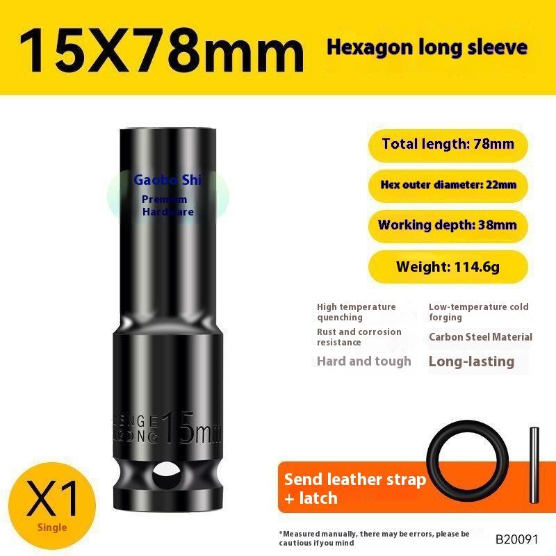 Elektrischer Schraubenschlüssel Verlängerte Sechskantnuss Pneumatische Luftpistole Vertiefte Stecknuss Luftschrauber Autoreparaturwerkzeug