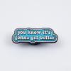 Classic English Quotes Brooch: Simple Geometric Badge for Clothing and Bags