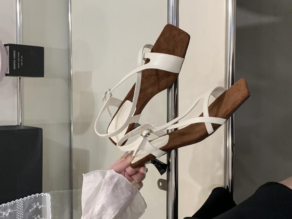 Hot Selling Cat Heels 2025 Sandals Female Shoe Flip Flops Platform New High Summer Corrective Low Stiletto Scandals Back Strap