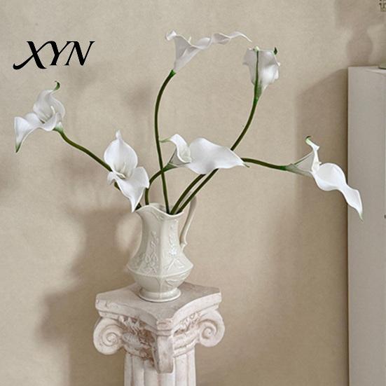 EVA Material Flowers Artificial Calla Lily Flowers, Flexible Branches Realistic Faux Flower, Soft Touch Fake Lilies for Home Wedding Decor Single Stem