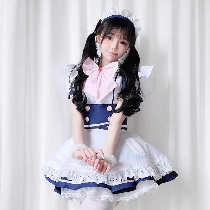 Japanese cosplay costume Lolita girl princess skirt maid outfit cafe maid outfit cute soft girl