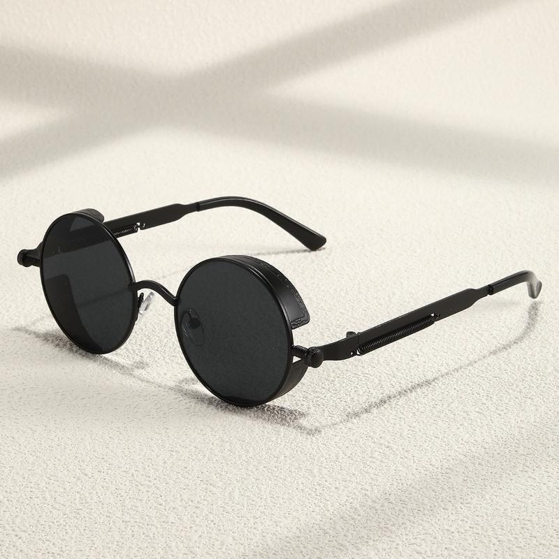 Vintage Style Steampunk Sun Glasses Men's Women's Metal Material Glasses Frame Punk Sun Eyeglasses Brand Design Male Driving Use Goggles UV400