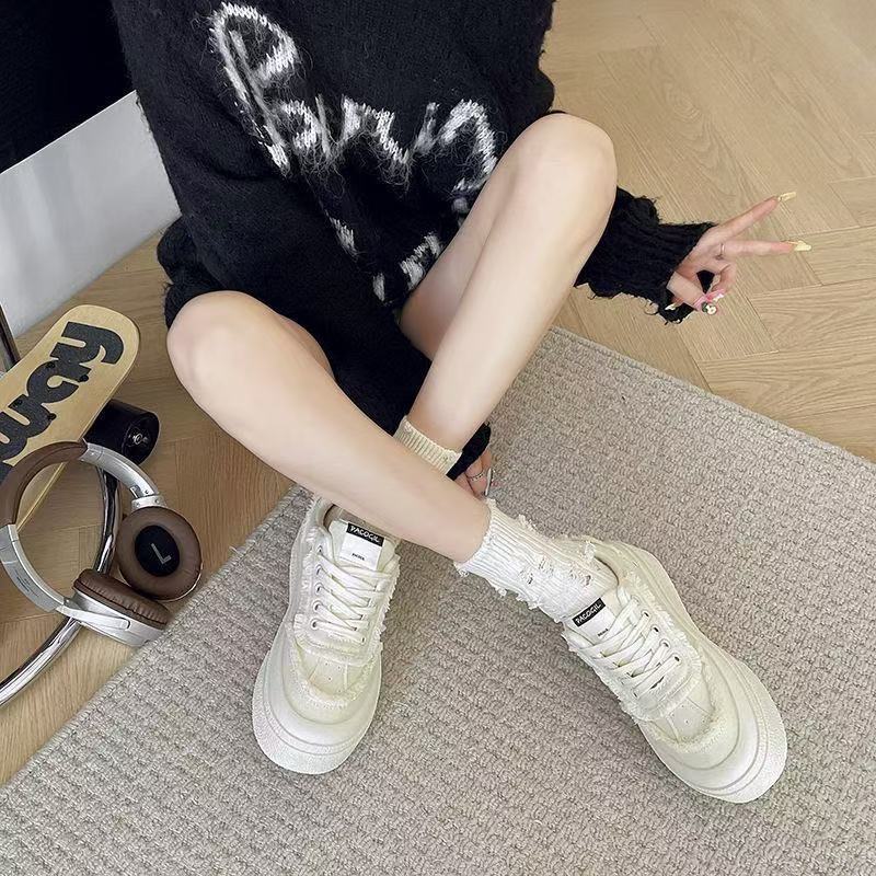 

Кампус школьный сезон нишевые маффин платформа парусиновые туфли женские новые летние модели нужно увеличить высоту повседневных кед 40