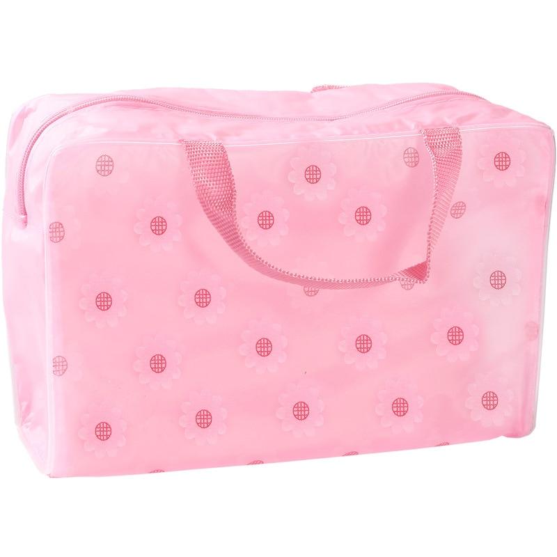 Women PVC Cosmetic Bag Case Waterproof Flower Print Cosmetics Transparent Toilet Bag Organizer Pouch Girl Make Up Bags Set