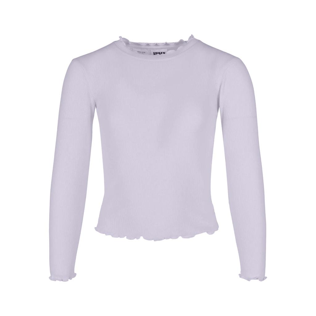 Urban Classics Girls Short Ribbed Long-Sleeved T-Shirt