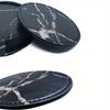 6Pcs/set Round Artificial Leather Coasters Marble Style Drink Coaster For Kinds Of Cup Home Bar Counter Kitchen Dining Table Decor