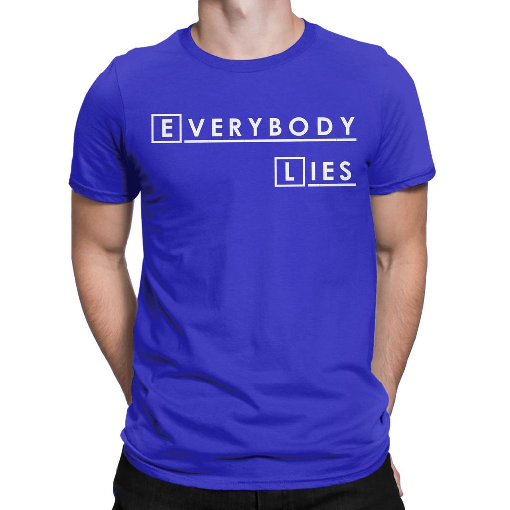 Dr. House. Everybody Lies T-Shirt Herren 100% Baumwolle Fantastische T-Shirts O-Ausschnitt Dr. Gregory T-Shirt Kurzarm Tops Sommer