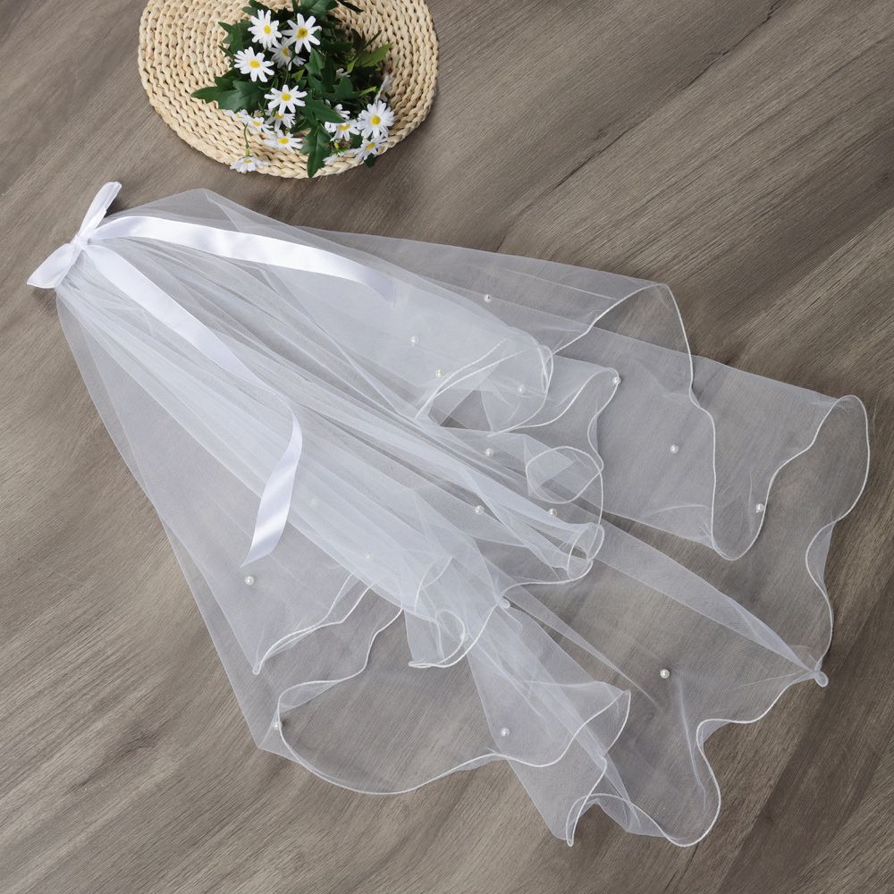 Accessories Short Simple White Ivory Two Layer Wedding Veil Women's Tulle With Comb Bridal Veil