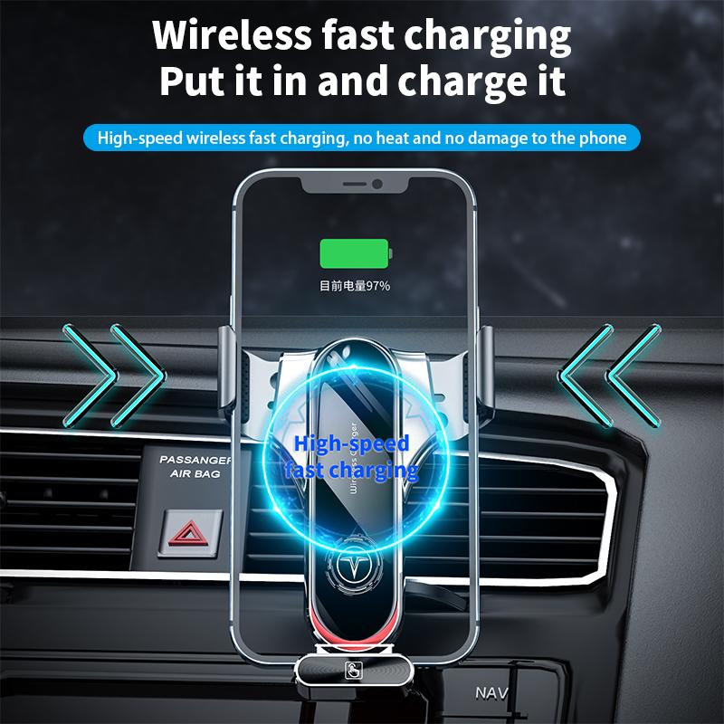 ALEMY DIGITAL Caricatore Wireless Auto, Porta Cellulare Auto, Supporto Telefono Per Auto
