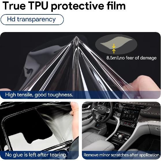 for Jeep Grand Cherokee 2021-2024 PPF Precut 8.5Mil Car Paint Protective Film TPU HD Film Scratch Protector Interior Accessories (Central Control One