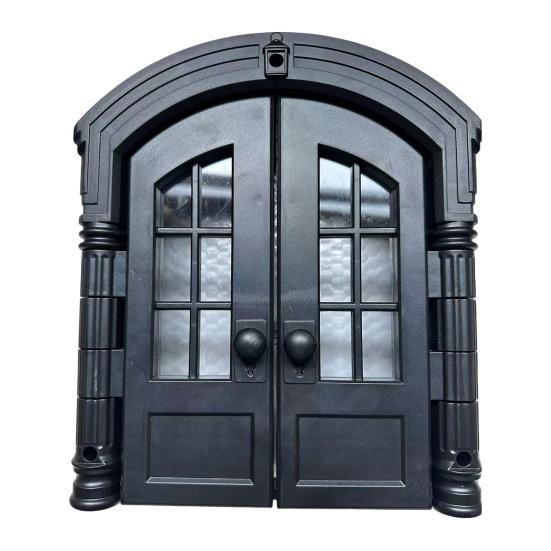 Retro Cat Door French Style Cat Door Lockable Double Door Easy Installation Pet
