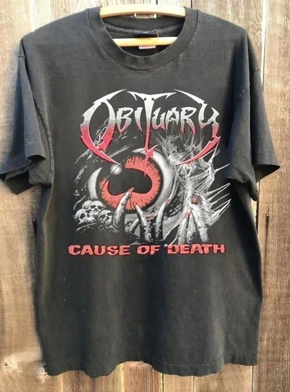 Obituary band Cause Of Death Charcoal T shirt Men Women Unisex Basic Unisex T-Shirt XXL