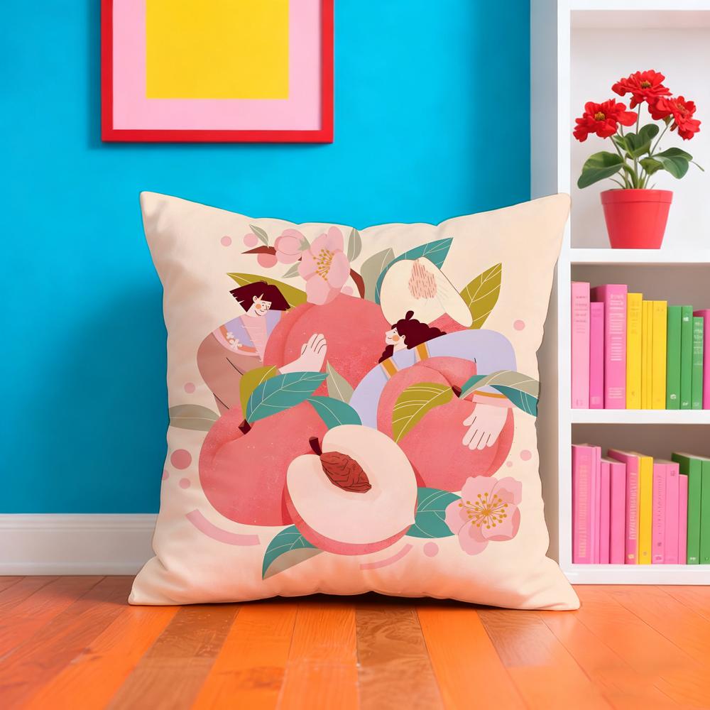 Fresh Fruit And Digital Printing Pillow Case Pillow Case Plush Fabric Soft Double Sided Print Home Sofa High Quality Cushion