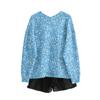 Women's V Neck Top Printing Thickened Plush Cashmere Warm Long Top