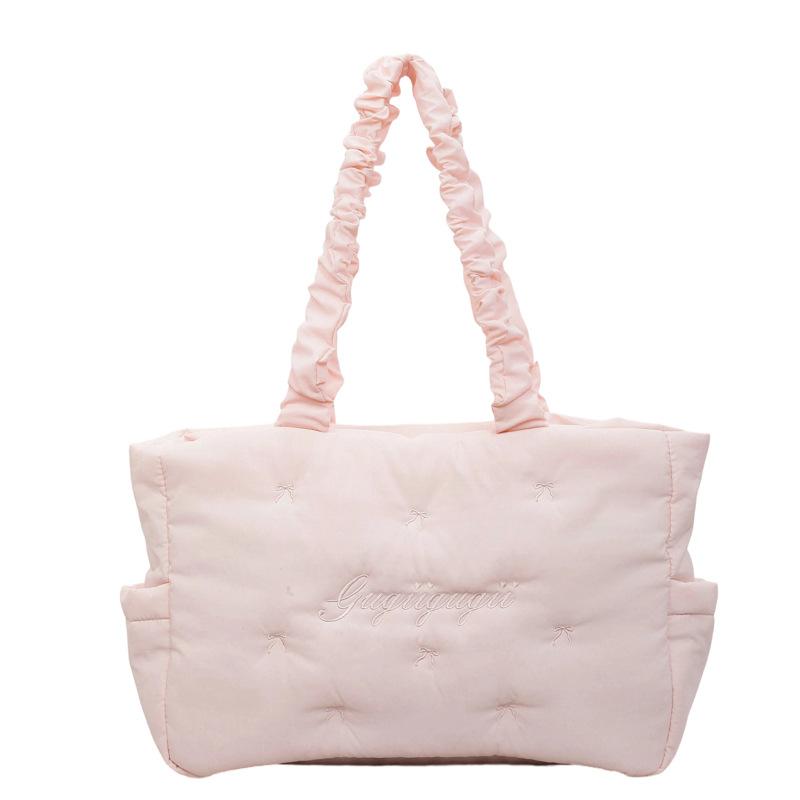 Quilted Tote Bag Women Fashion Soft Handle Shoulder Bag for Daily Use and Casual Outings