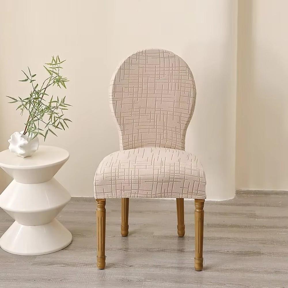 Coprisedie Rotondi Nordic con Schienale T-Jacquard Regolabile per Tavola da Pranzo Coprisedie Elastico Curvo Protettore per Sedia per Casa Matrimonio
