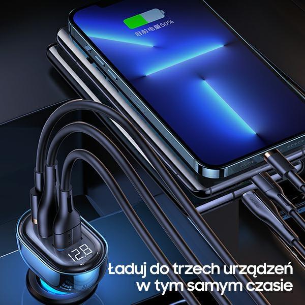 USAMS Land. Alone. 2Xusb+1Xusb-C 125Wfast Charge Transparent Blue Cc158Cc02 (Us-Cc158)