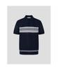 BEANPOLE GOLF Men'S Short Sleeve Striped Textured Collar T-Shirt - Navy