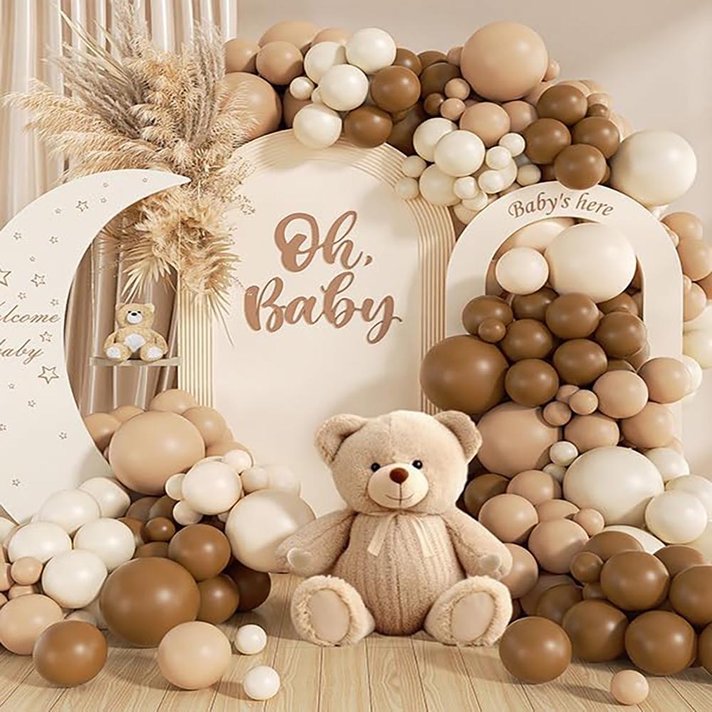 140Pcs Brown Skin Tone Sandwhite Latex Balloon Set Suitable For Birthday Parties, Weddings, Valentine'S Day Party Decoration