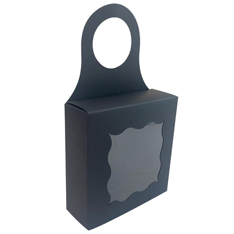 WTEMPO 50 sztuk butelek wina wiszące pudełka z przezroczystym oknem fali prezenty pudełka z papieru kraft wiszące pudełka na smakołyki szampana, mini pudełka na wędliny