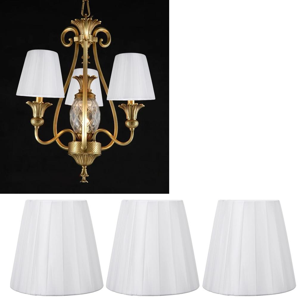 3pcs Fabric Lampshade Pleated Clip On Decorative Lamp Shade for Wall Table Lamp Modern E14 Candle Ch