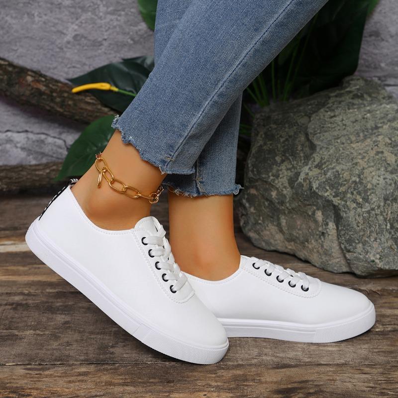 Women Flats Sneakers Running Designer Sport Shoes Leather Winter Casual Shoes  Trend Cozy Walking Lace Up Femme