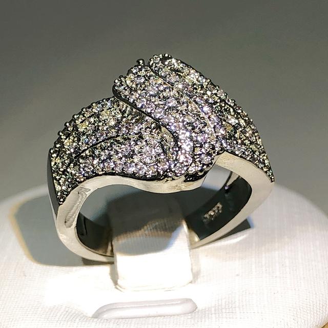 

Кольцо из стерлингового серебра 925 пробы с геометрическим цирконом, полное кольцо с бриллиантами, инкрустированное камнем, большое кольцо для мужчин и женщин, вечерние ювелирные изделия на день рождения, подарок 10 белый