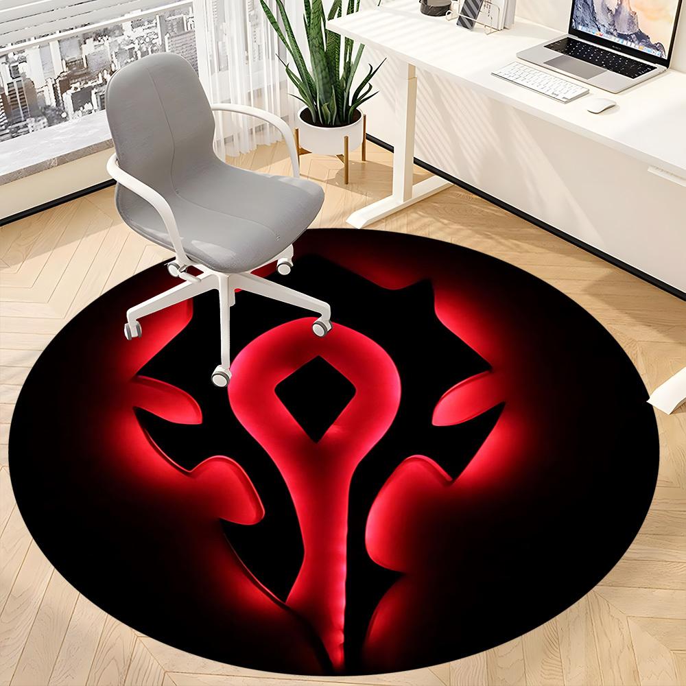 1pc World of Warcraft Carpet, Round Non-Slip Durable Large Size Office Carpet, Suitable for Office,yy250908041