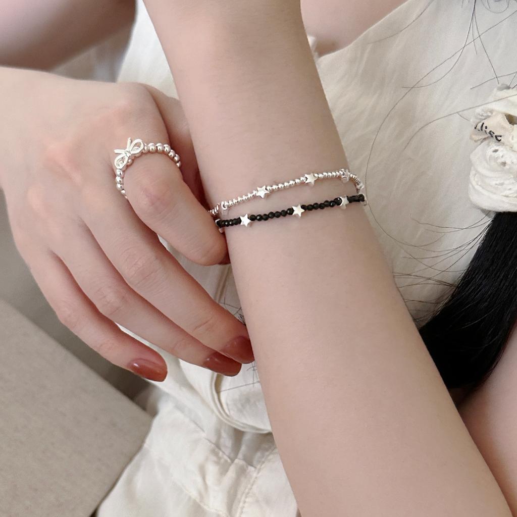 925 sterling silver star bracelet women's Korean ins style versatile fashion jewelry light luxury high-end autumn and winter jewelry