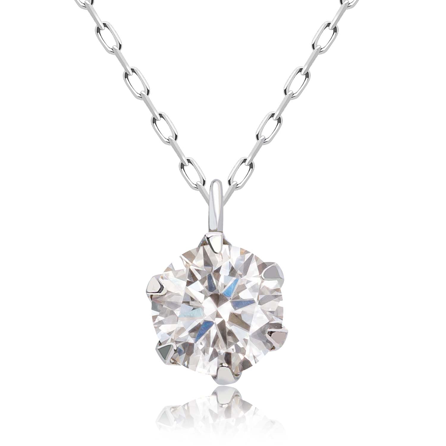 

Necklace Diamond Platinum PT900 Solitaire PLATINUM Collection [Lara Christie] 0.3ct lp51-0008-pt платиновий