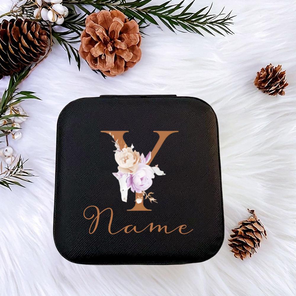 

Персонализированная шкатулка для украшений, Кожаный дорожный чехол для украшений, Подарок для свадебной вечеринки, Предложение подружке невесты, Подарки ей на день рождения