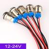 Kiligen 5pcs LED Waterproof Indicator Light Pilot Light Signal Indicator 10mm AC/DC 12-24V (Blue)