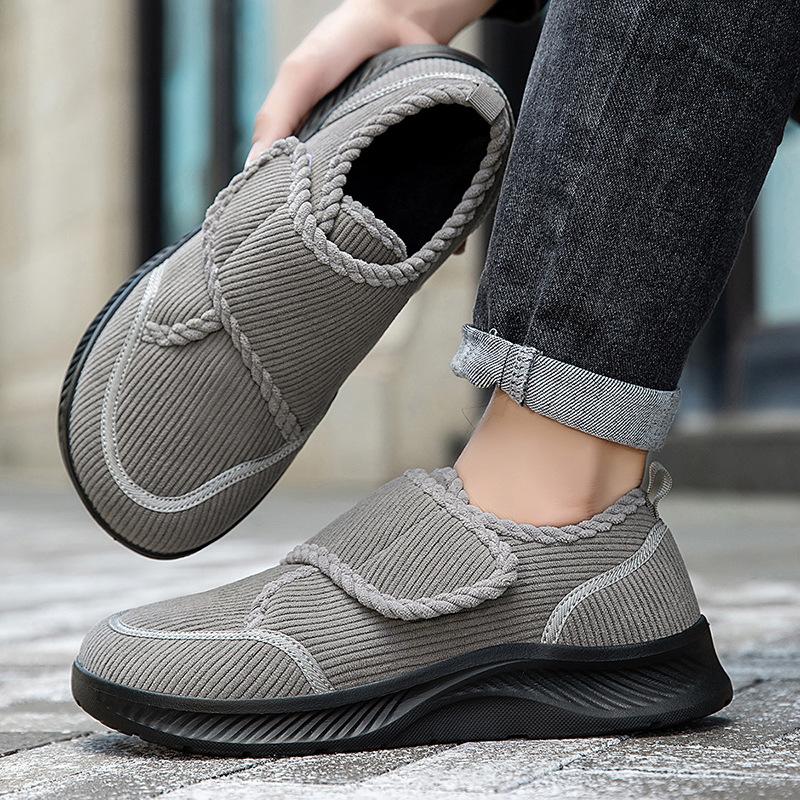 Herbst und Winter neue breite Passform, Samt, warme und verbreiterte Rehabilitationsschuhe, Spezialschuhe für dicke Füße und geschwollene Füße, Wanderschuhe