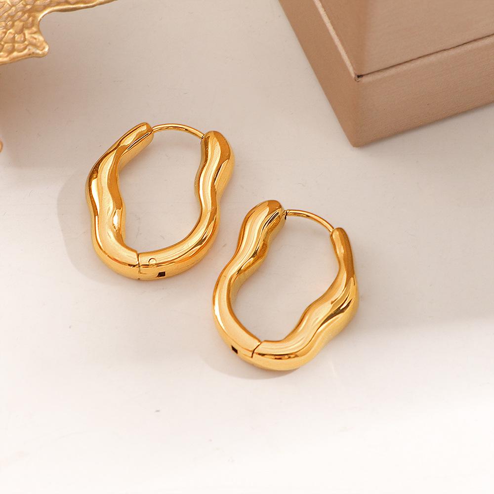 Minimalist Irregular Earring Studs: Versatile, Simple European & American Style Hot Selling Plain Rings