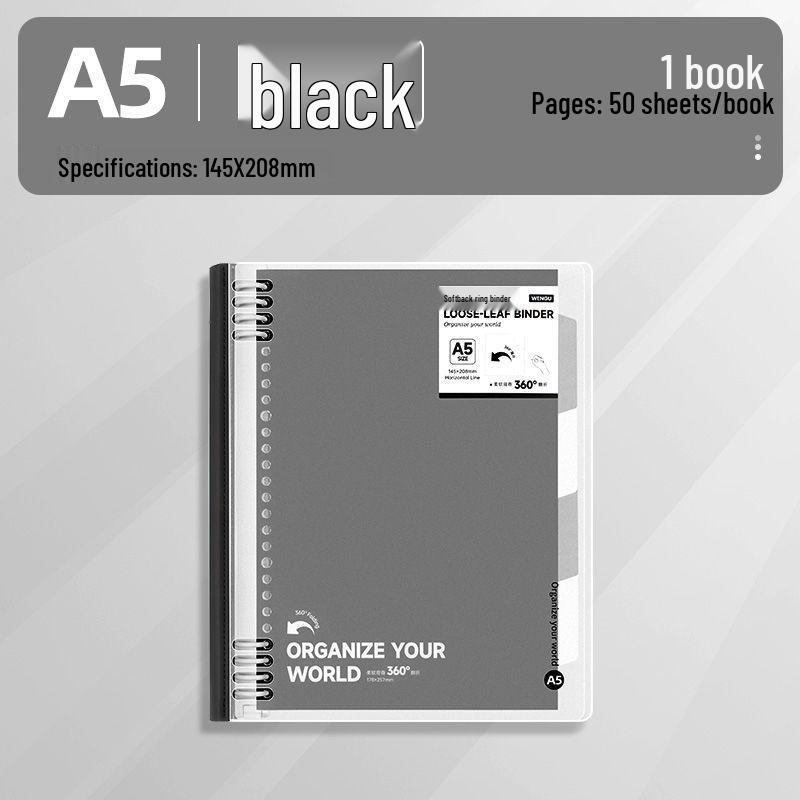 Wenya B5 Large Capacity Ring Binder Notebook - Simple Waterproof Detachable for Students 950₽