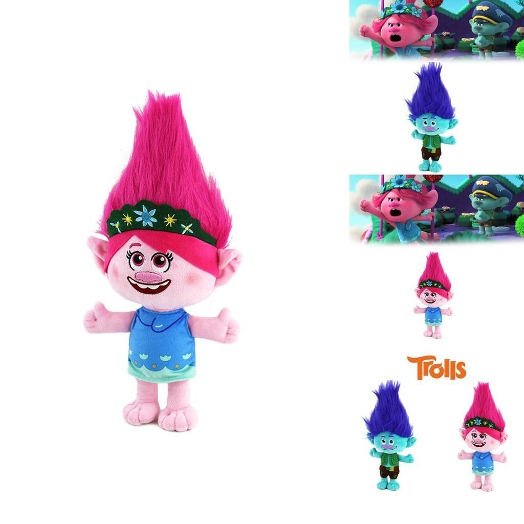 Trolls Band Together Plush Toy Adorable Cartoon Character 30cm Height Blue Hair Boy And Pink Hair Girl Perfect For Kids Ages 7-14