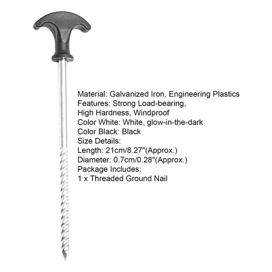 Camping Tent Stake Strong Load-bearing Thickened Windproof Galvanized Iron Impact Resistance Camping Garden Canopy Stake for Outdoor