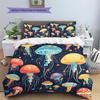 Colorful jellyfish  Pattern Bedding Quilt Set Quilt Cover Pillowcase Home Decoration  Gift (1 * duvet cover + 2 * pillowcase, without core)