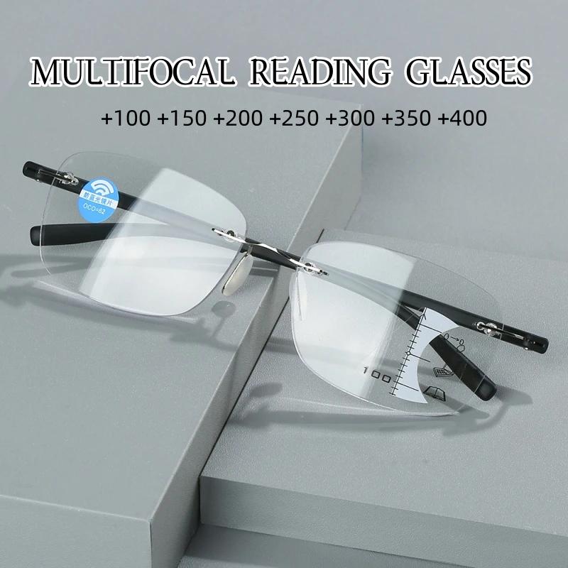 Men Progressive Multifocal Reading Glasses Women Anti Blue Light Near and Far Sight Eyeglasses Computer Goggles Eyewear+1.5 +2.5