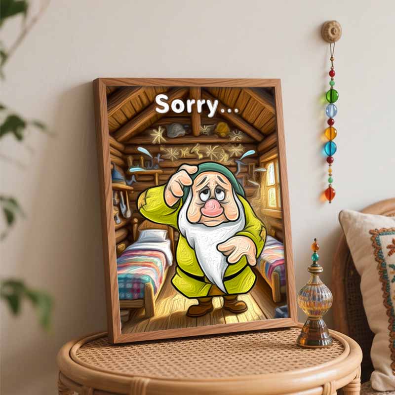 Disney Dopey Seven Dwarfs Oil Paint by Numbers Painting Art Kit Handmade Painting Home Decor Gift