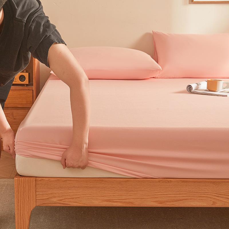 Plain Color Fitted Sheet Queen Size Bedsheets Soft Bed Linen with Elastic Band Home Bed Cover sabanas (Pillowcase Need Order)