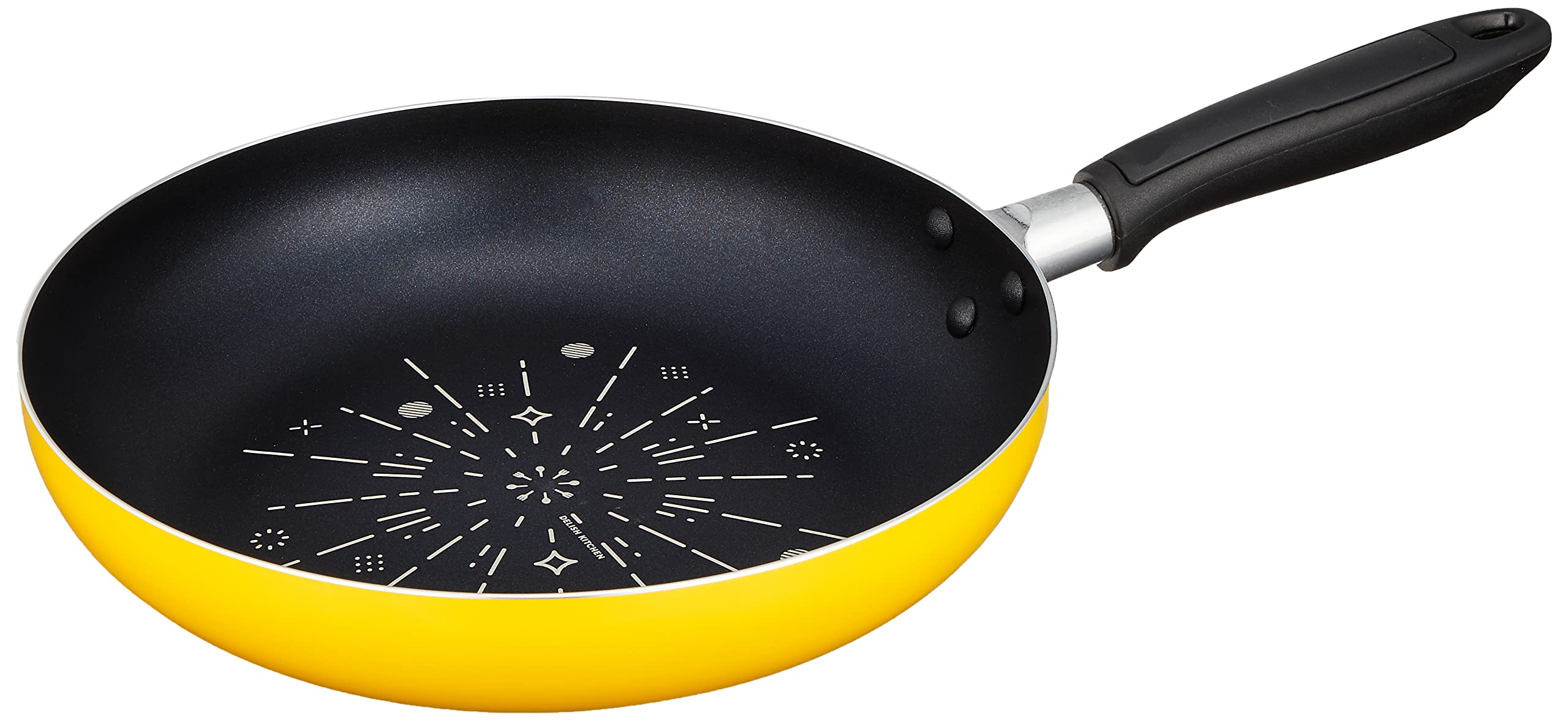 

Delish Kitchen Pearl Metal Frying IH Pan, Yellow, 26cm, Compatible, HB-4246